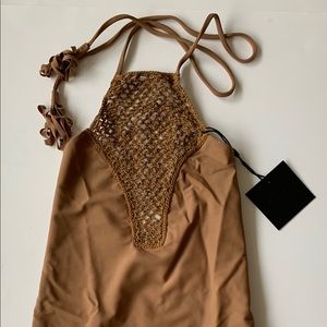 Acacia Swimwear Crochet One Piece Halter P / XS